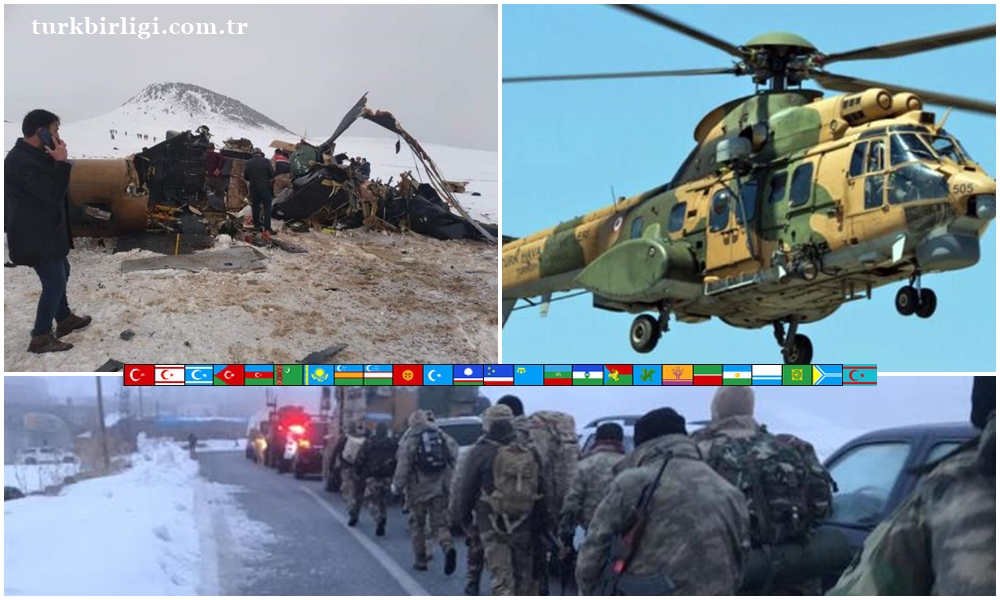 Bitlis'in Tatvan İlçesi'nde askeri helikopter düştü